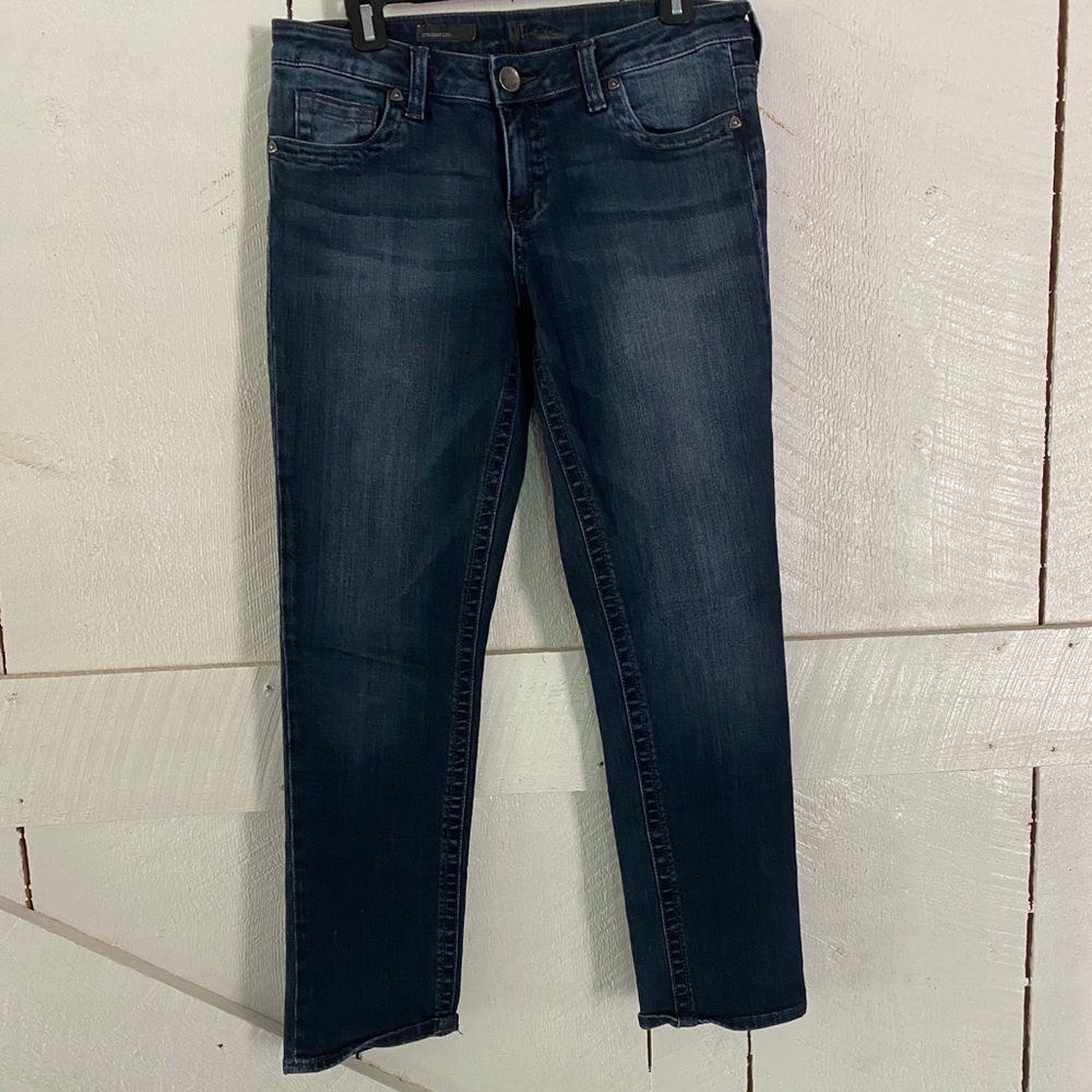 Blue straight leg jeans
